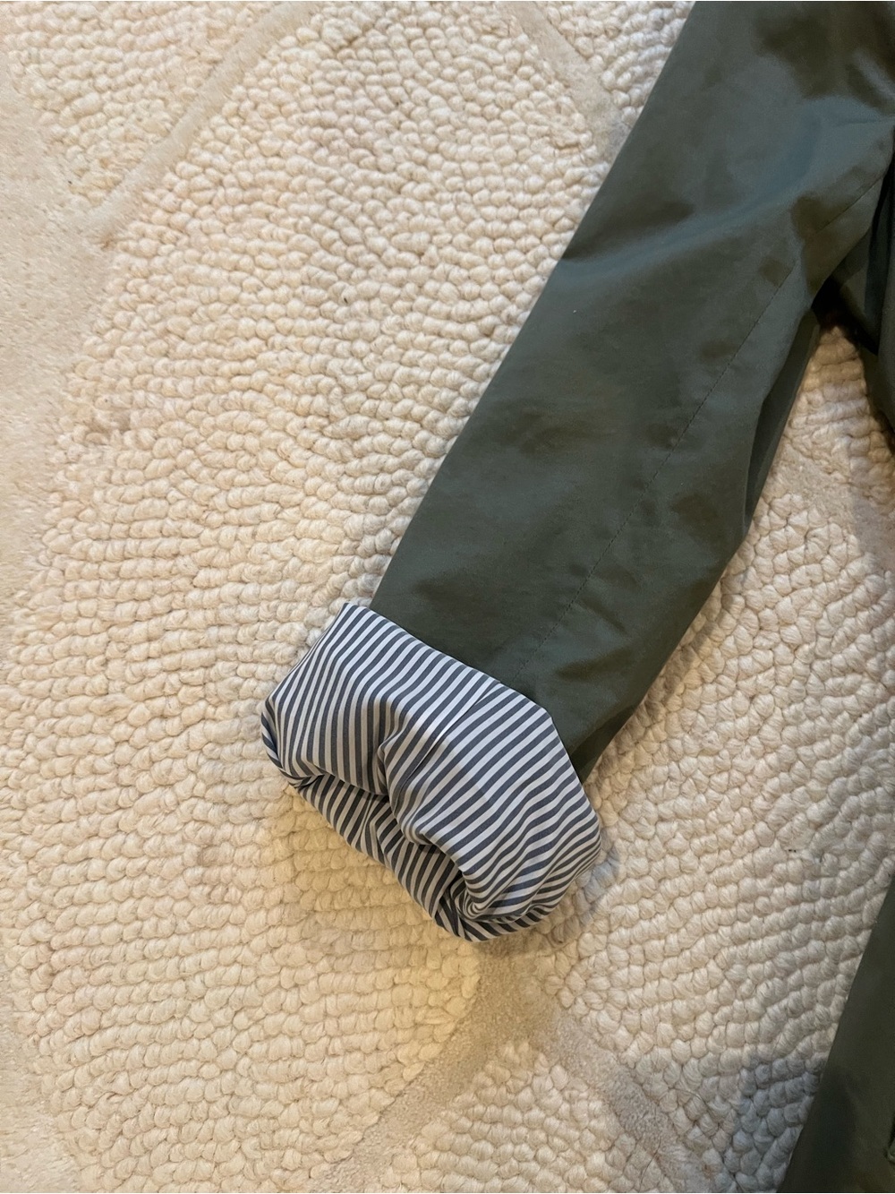 NWOT J. Crew Olive Double-Breasted Trench with Waist Tie - Picture 2 of 7